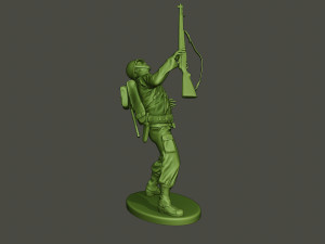 american soldier ww2 shooted a1 Modello di stampa 3D