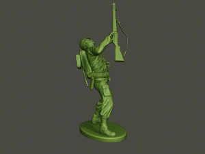 american soldier ww2 shooted a1 3D Print Model