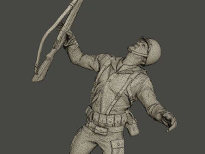 american soldier ww2 shooted a1 3D Print Model