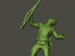 american soldier ww2 shooted a1 Modello di stampa 3D