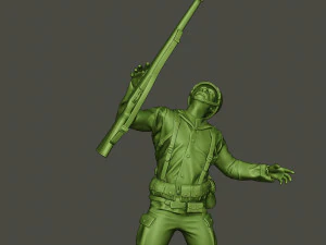 american soldier ww2 shooted a1 3D Print Model