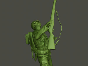 american soldier ww2 shooted a1 Modello di stampa 3D