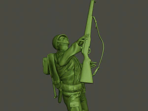 american soldier ww2 shooted a1 3D Print Model