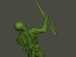 american soldier ww2 shooted a1 3D Print Model