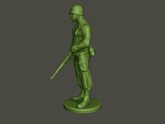 american soldier ww2 stand guard a5 3D 프린트 모델 .c4d .max .obj .3ds .fbx .stl .blend 