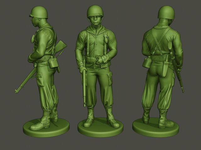 american soldier ww2 stand guard a5 Modelo de Impressão 3D .c4d .max .obj .3ds .fbx .stl .blend 