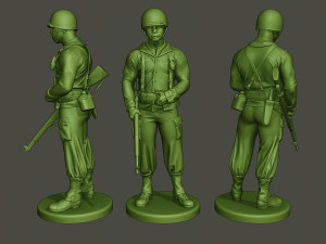 american soldier ww2 stand guard a5 3D Print Model