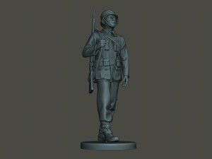 german soldier ww2 walk g1 3D-printmodel