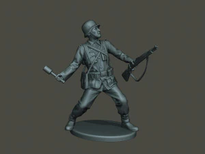 german soldier ww2 grenade g1 3D Print Model