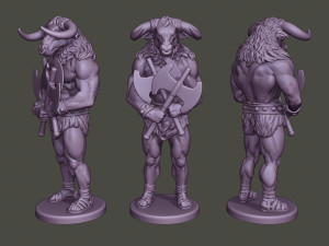 minotaur warrior guard two axes 3D Print Model