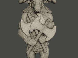 minotaur warrior guard two axes 3D Принт Модель