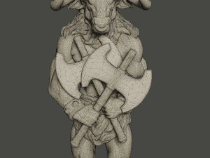 minotaur warrior guard two axes 3D Print Model