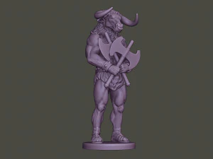 minotaur warrior guard two axes 3D Print Model