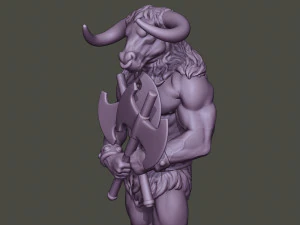 minotaur warrior guard two axes 3D Print Model