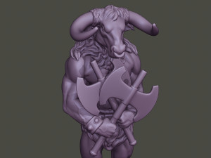 minotaur warrior guard two axes 3D Принт Модель