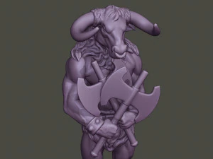minotaur warrior guard two axes 3D Print Model