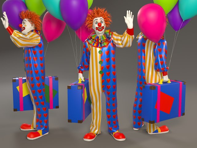 clown male acc 2130 002 3D Model .c4d .max .obj .3ds .fbx .stl .blend 