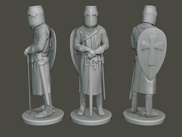 knight templar stand t1 3D 프린트 모델 .c4d .max .obj .3ds .fbx .stl .blend 