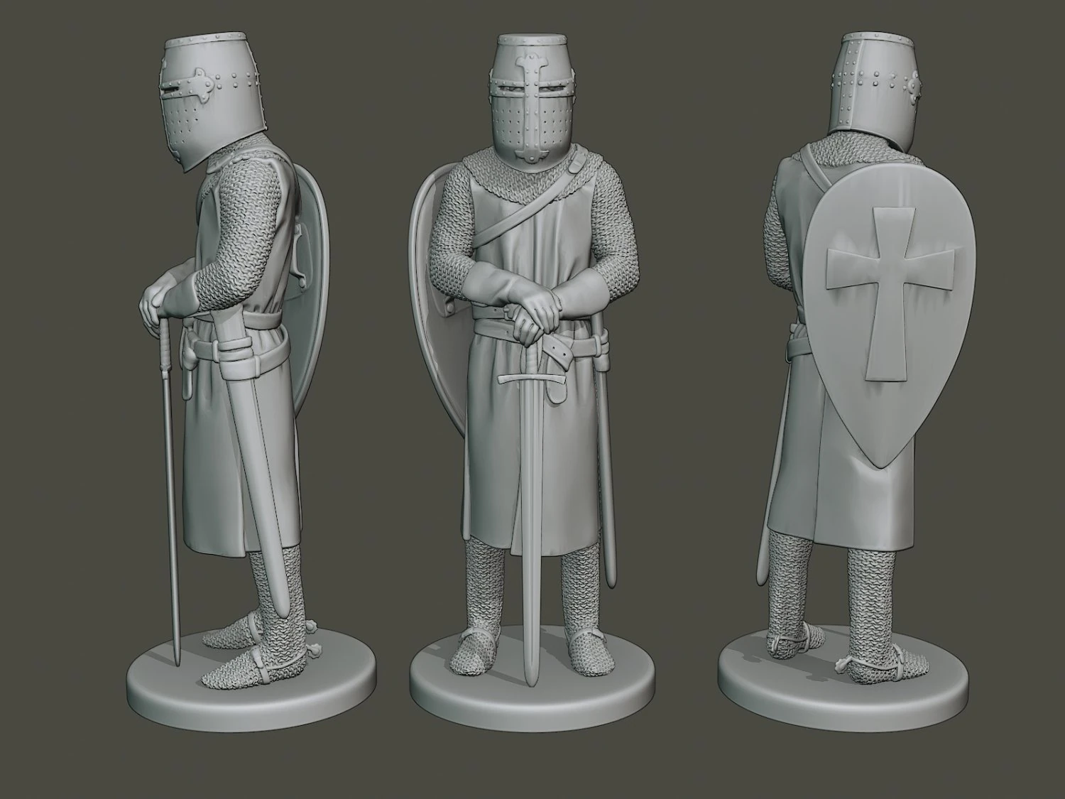 knight templar stand t1 3D Print Model .c4d .max .obj .3ds .fbx .stl .blend