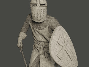 knight templar action t1 Modèles 3D en vedette