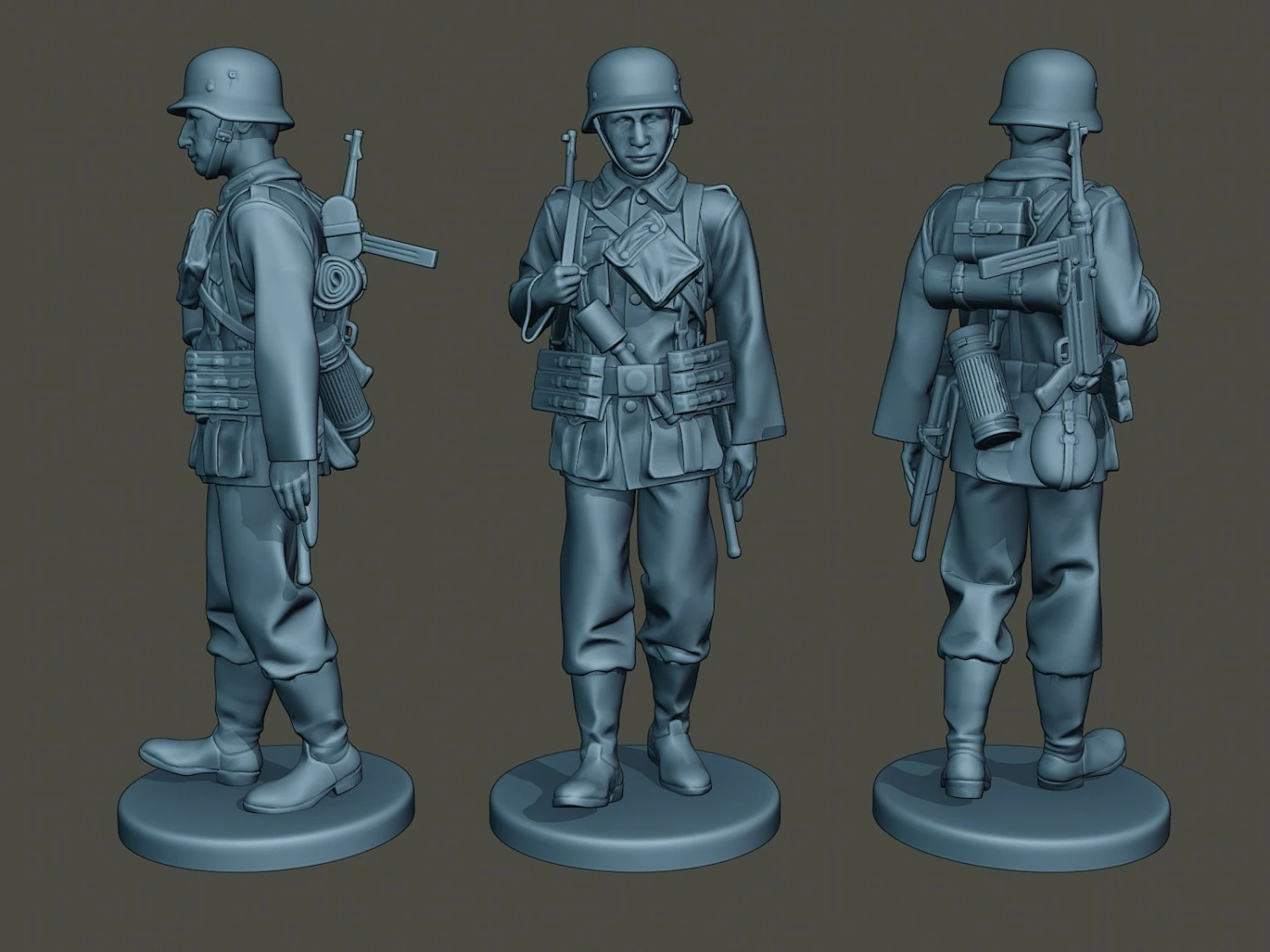 german soldier ww2 walk g2 3D Print Model .c4d .max .obj .3ds .fbx .stl .blend 