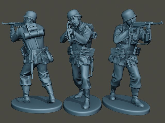 german soldier ww2 shoot stand g2 3D Принт Модель .c4d .max .obj .3ds .fbx .stl .blend 