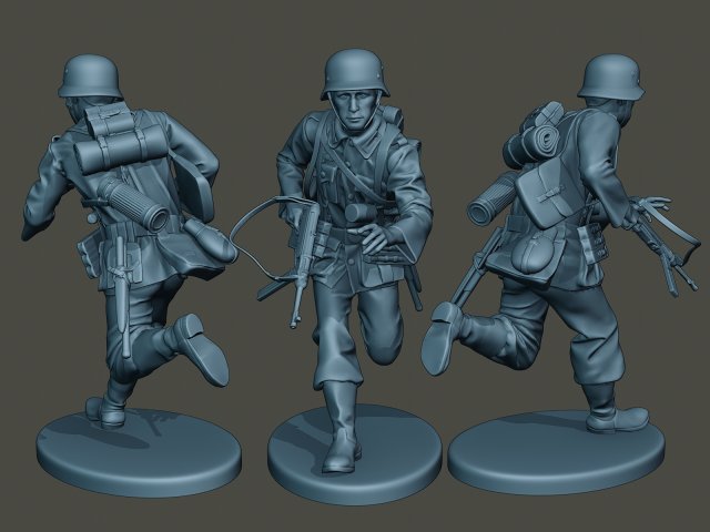 german soldier ww2 running g2 3D-Druckmodell .c4d .max .obj .3ds .fbx .stl .blend 