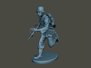 german soldier ww2 running g2 3D-Druckmodell