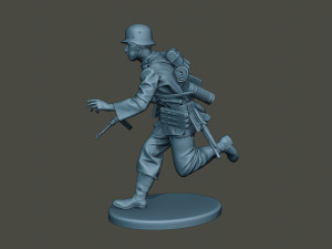 german soldier ww2 running g2 3D-Druckmodell