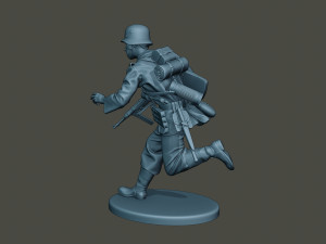 german soldier ww2 running g2 3D-Druckmodell