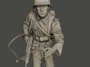 german soldier ww2 running g2 3D-Druckmodell