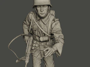 german soldier ww2 running g2 3D Print Model