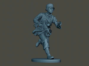 german soldier ww2 running g2 3D Print Model
