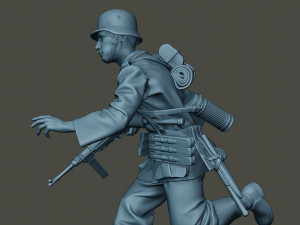 german soldier ww2 running g2 3D-Druckmodell