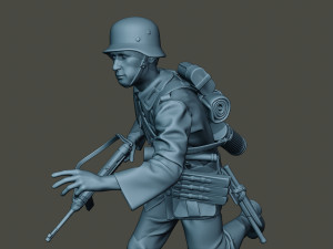 german soldier ww2 running g2 3D-Druckmodell