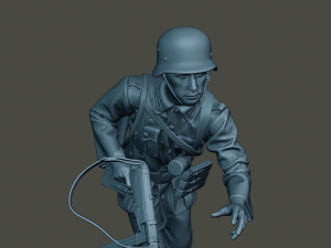 german soldier ww2 running g2 3D-Druckmodell