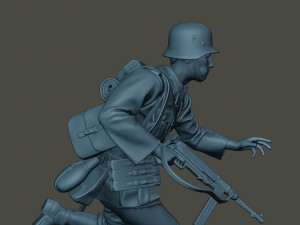 german soldier ww2 running g2 3D-Druckmodell