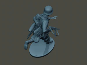german soldier ww2 running g2 3D Print Model
