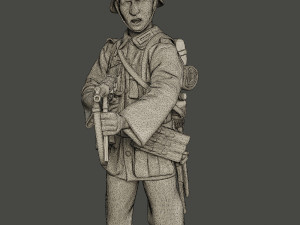 german soldier ww2 shoot middle g2 3D Baskı Modeli