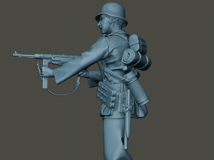 german soldier ww2 shoot middle g2 3D Baskı Modeli