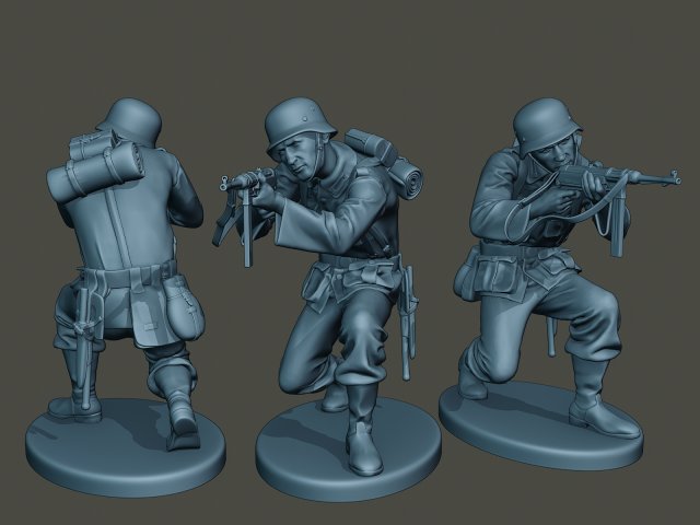 german soldier ww2 shoot crouched g2 3Dプリントモデル .c4d .max .obj .3ds .fbx .stl .blend 