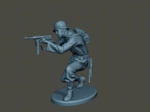 german soldier ww2 shoot crouched g2 3D Print Model