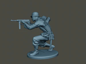 german soldier ww2 shoot crouched g2 3D Print Model
