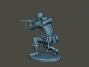 german soldier ww2 shoot crouched g2 3D Print Model