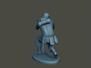 german soldier ww2 shoot crouched g2 3D Print Model