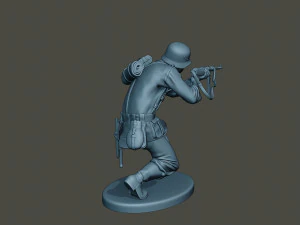 german soldier ww2 shoot crouched g2 3D Print Model