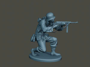 german soldier ww2 shoot crouched g2 3D Print Model