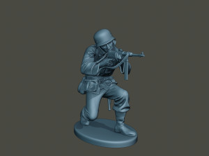 german soldier ww2 shoot crouched g2 3Dプリントモデル