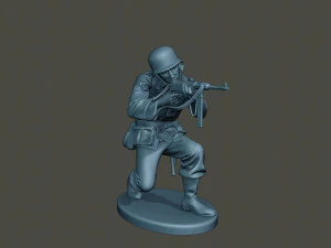 german soldier ww2 shoot crouched g2 3D Print Model