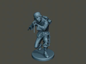 german soldier ww2 shoot crouched g2 3D Print Model